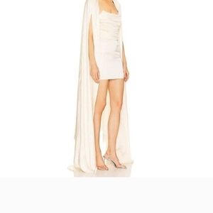 Michael Costello Cream Mini Cape Dress